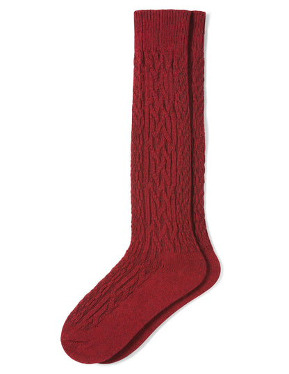 Cable Knee Sock - Rio Red | Hue