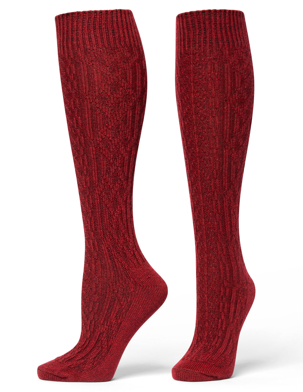 Cable Knee Sock - Rio Red | Hue