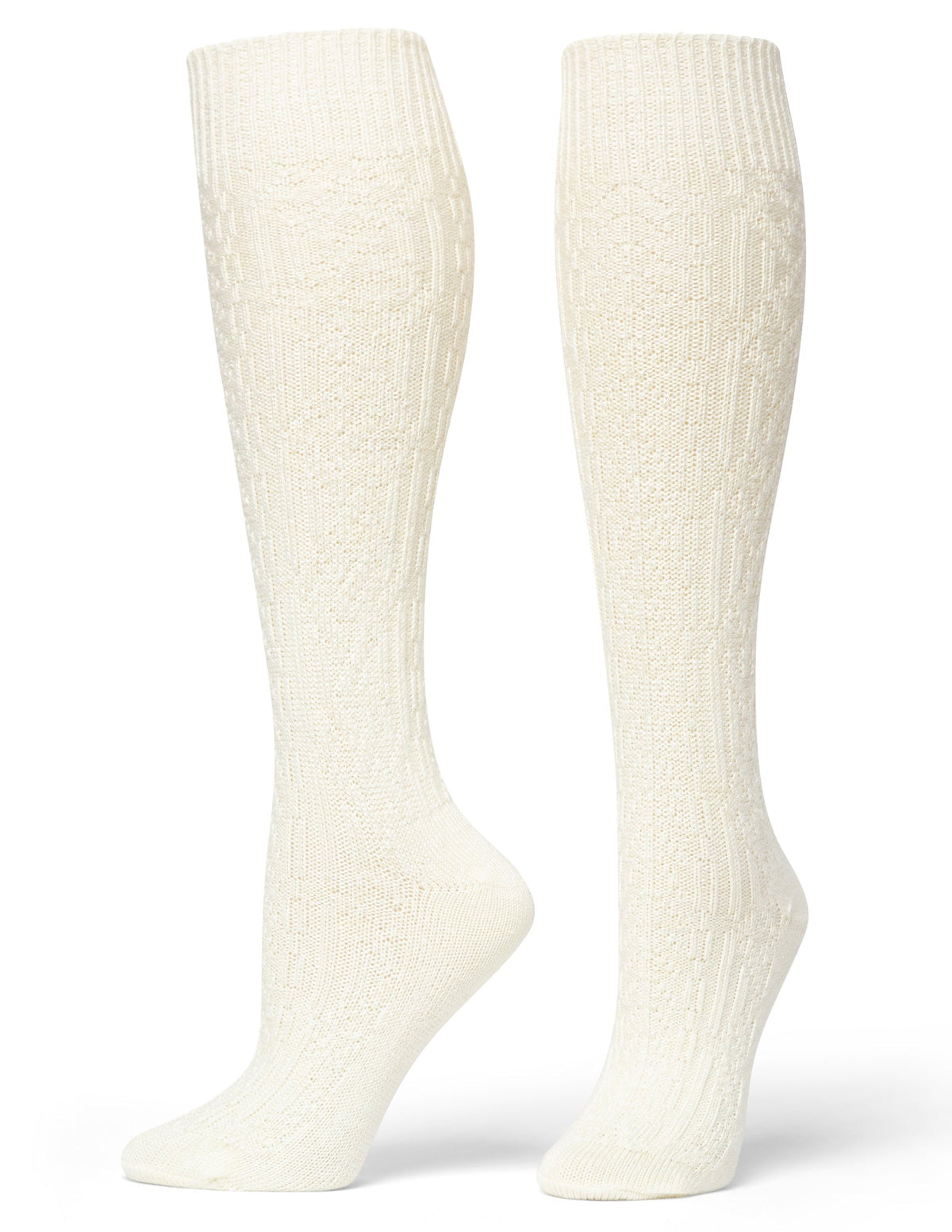 Cable Knee Sock - Ivory | Hue