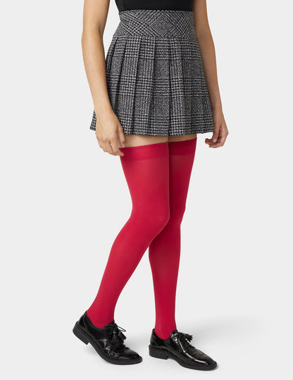 Opaque Over The Knee Sock - Jester Red | Hue