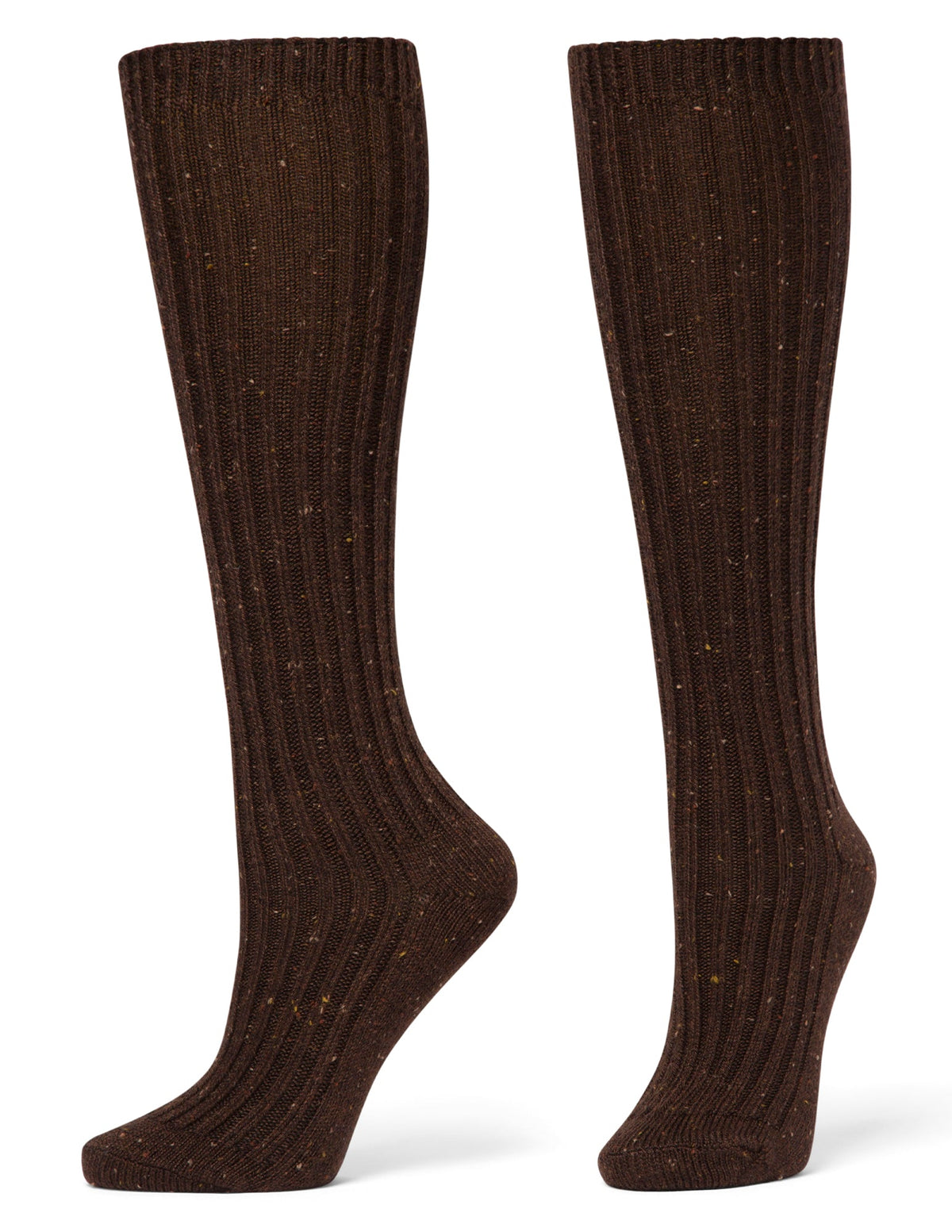 Ribbed Tweed Knee Sock - Espresso | Hue
