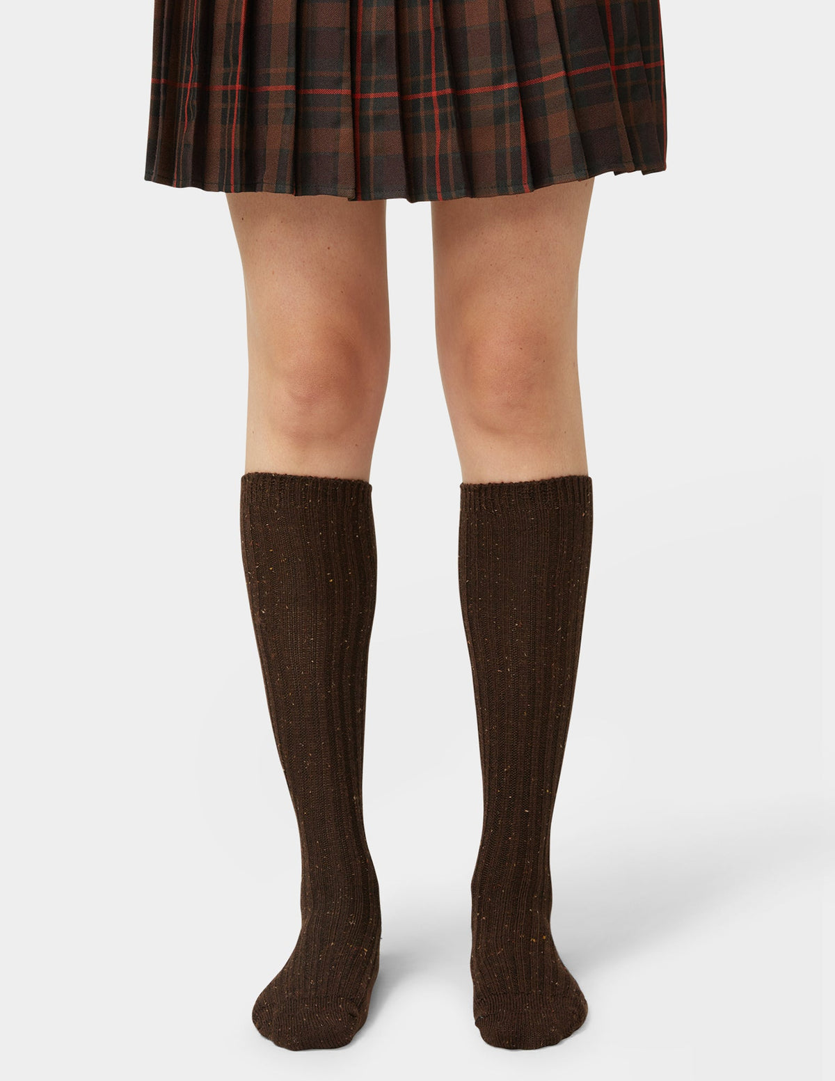 Ribbed Tweed Knee Sock - Espresso | Hue