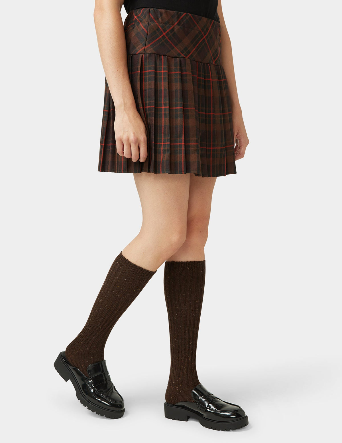 Ribbed Tweed Knee Sock - Espresso | Hue