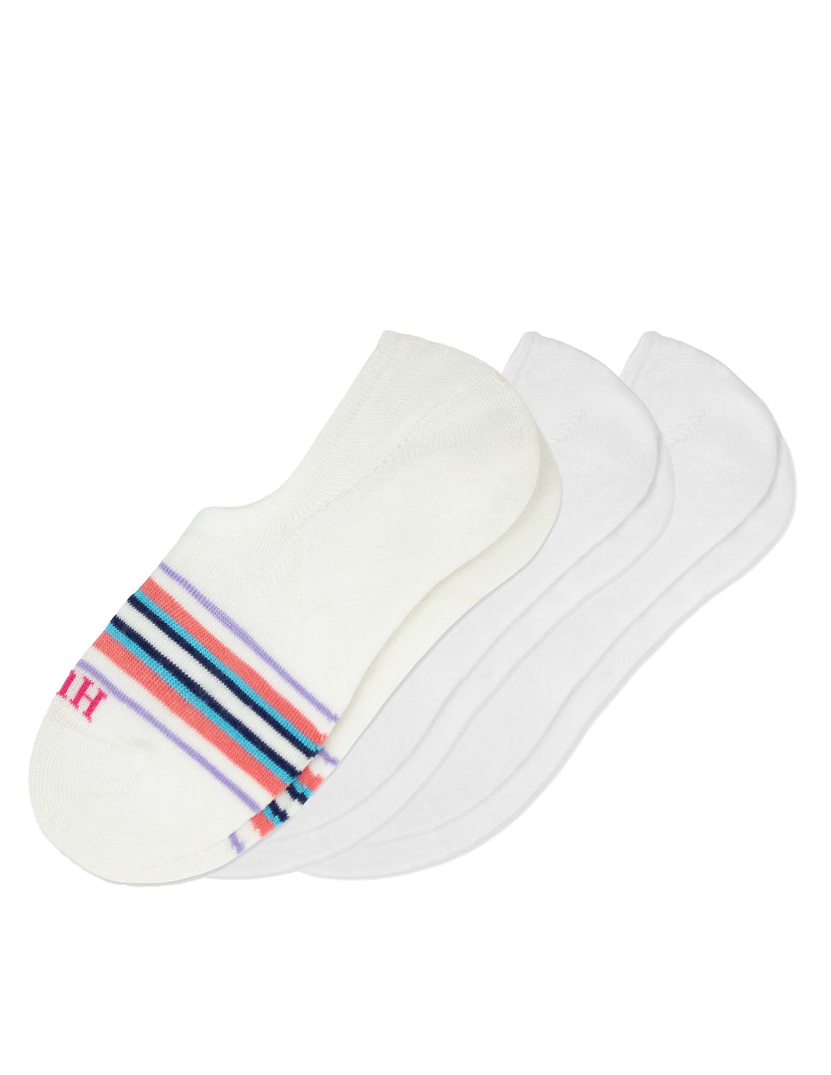 The Perfect Sneaker Liner 3 Pair Pack - White Stripe | Hue