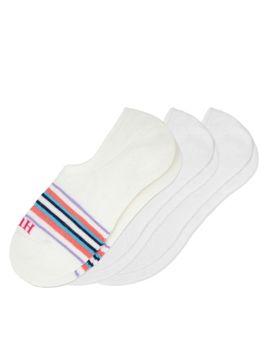 The Perfect Sneaker Liner 3 Pair Pack - White Stripe | Hue