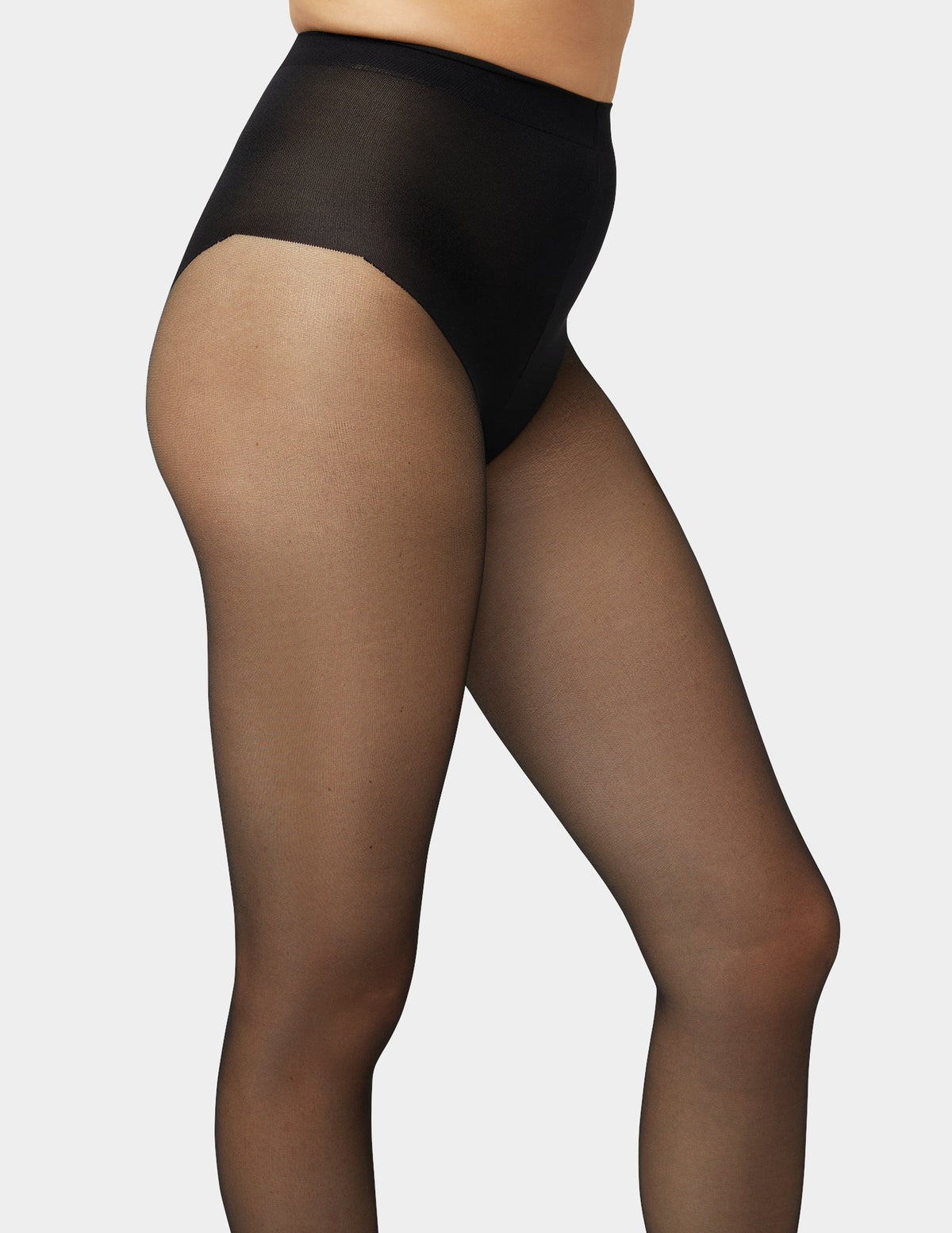 Dotted Back Seam Tight With Control Top - Black | Hue