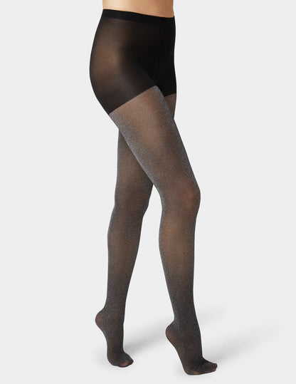 Shimmer Diamond Tight With Control Top - Black | Hue