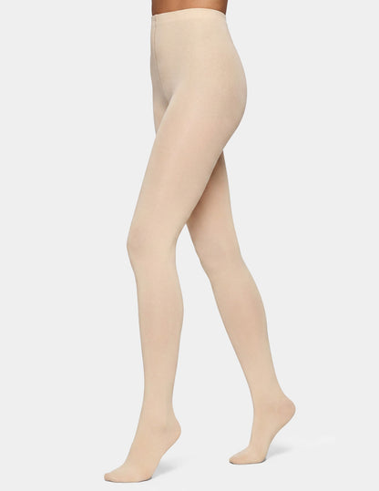 Flat Knit Sweater Tight - Ivory | Hue