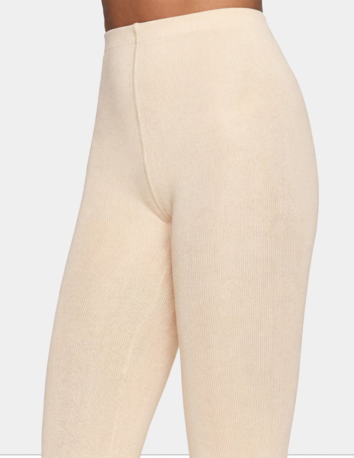 Flat Knit Sweater Tight - Ivory | Hue