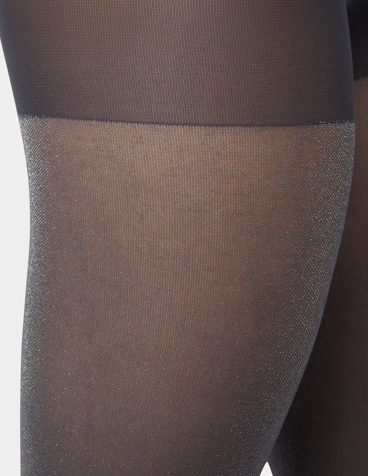 Metallic Opaque Tight With Control Top - Silver | Hue