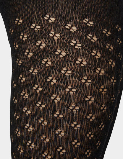 Pointelle Diamond Sweater Tight - Black | Hue