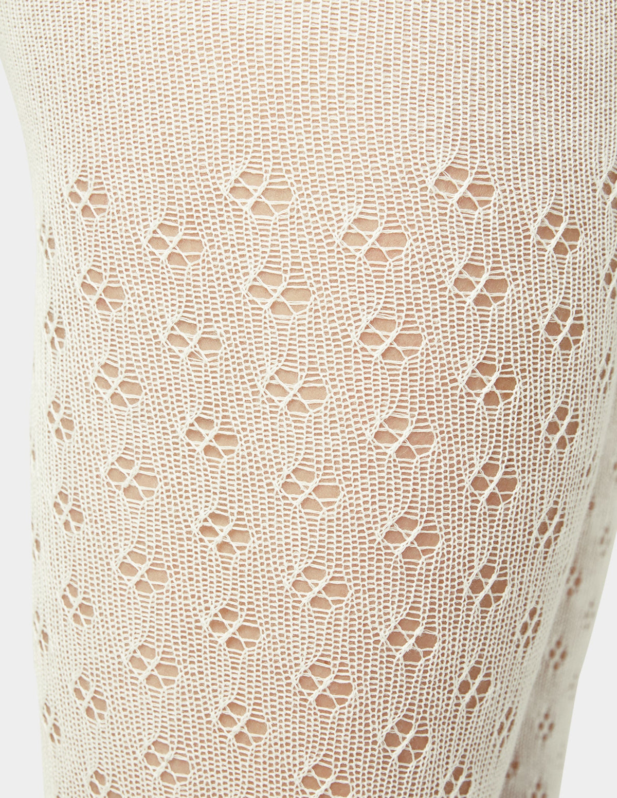 Pointelle Diamond Sweater Tight - Ivory | Hue