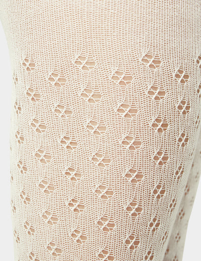 Pointelle Diamond Sweater Tight - Ivory | Hue