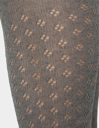 Pointelle Diamond Sweater Tight - Charcoal Heather | Hue
