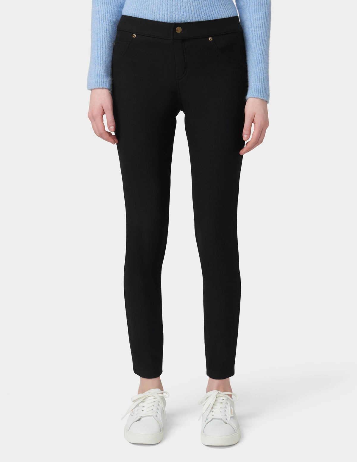 Ultra Soft Fleece Lined Denim Leggings - BLACK | Hue