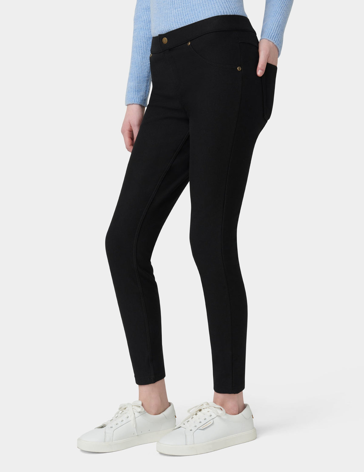 Ultra Soft Fleece Lined Denim Leggings - BLACK | Hue