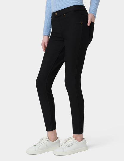 Ultra Soft Fleece Lined Denim Leggings - BLACK | Hue