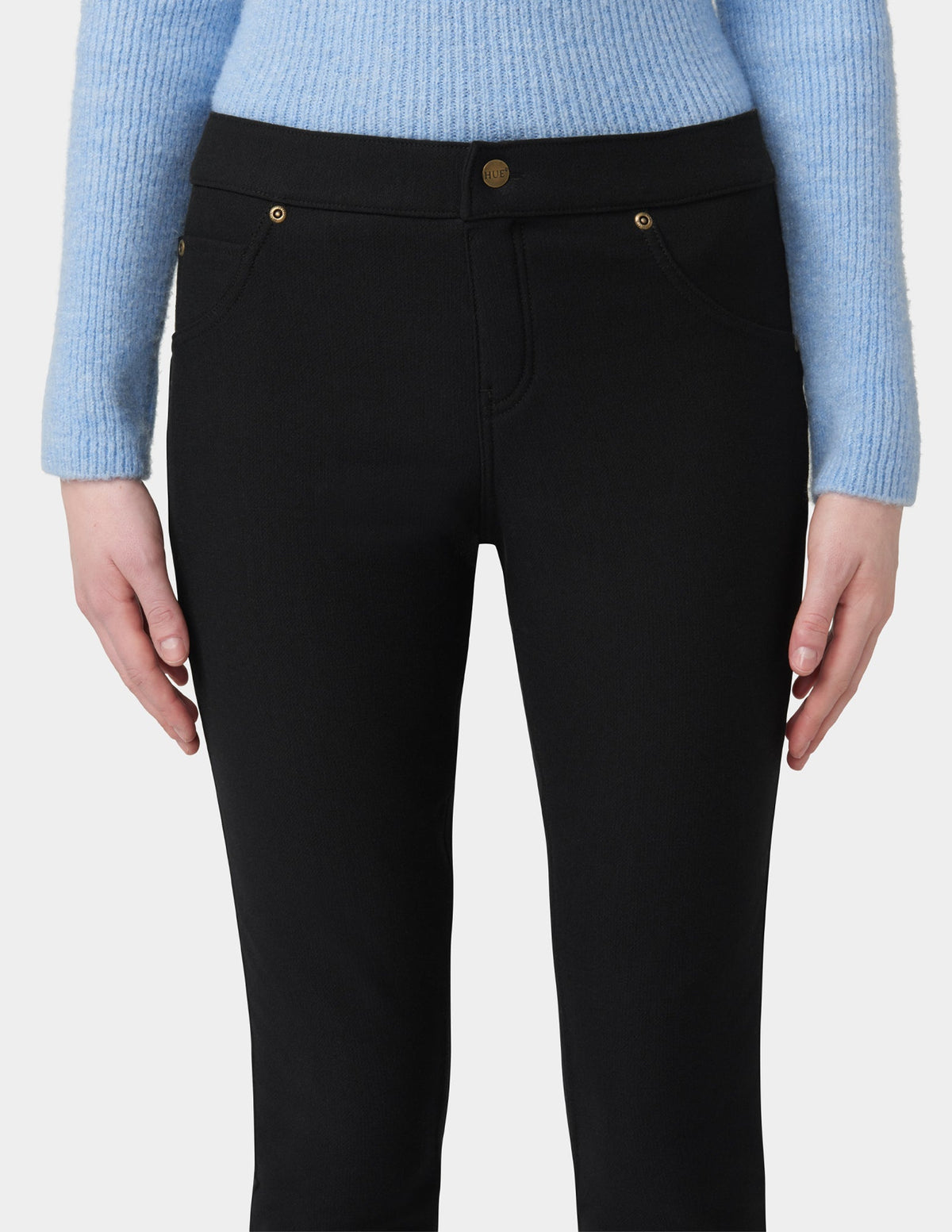 Ultra Soft Fleece Lined Denim Leggings - BLACK | Hue