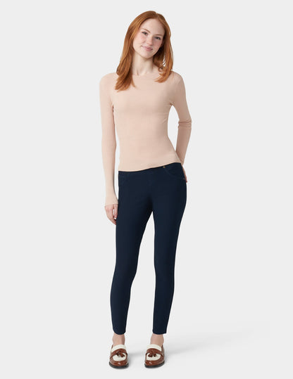 Ultra Soft Fleece Lined Denim Leggings - INK WASH | Hue