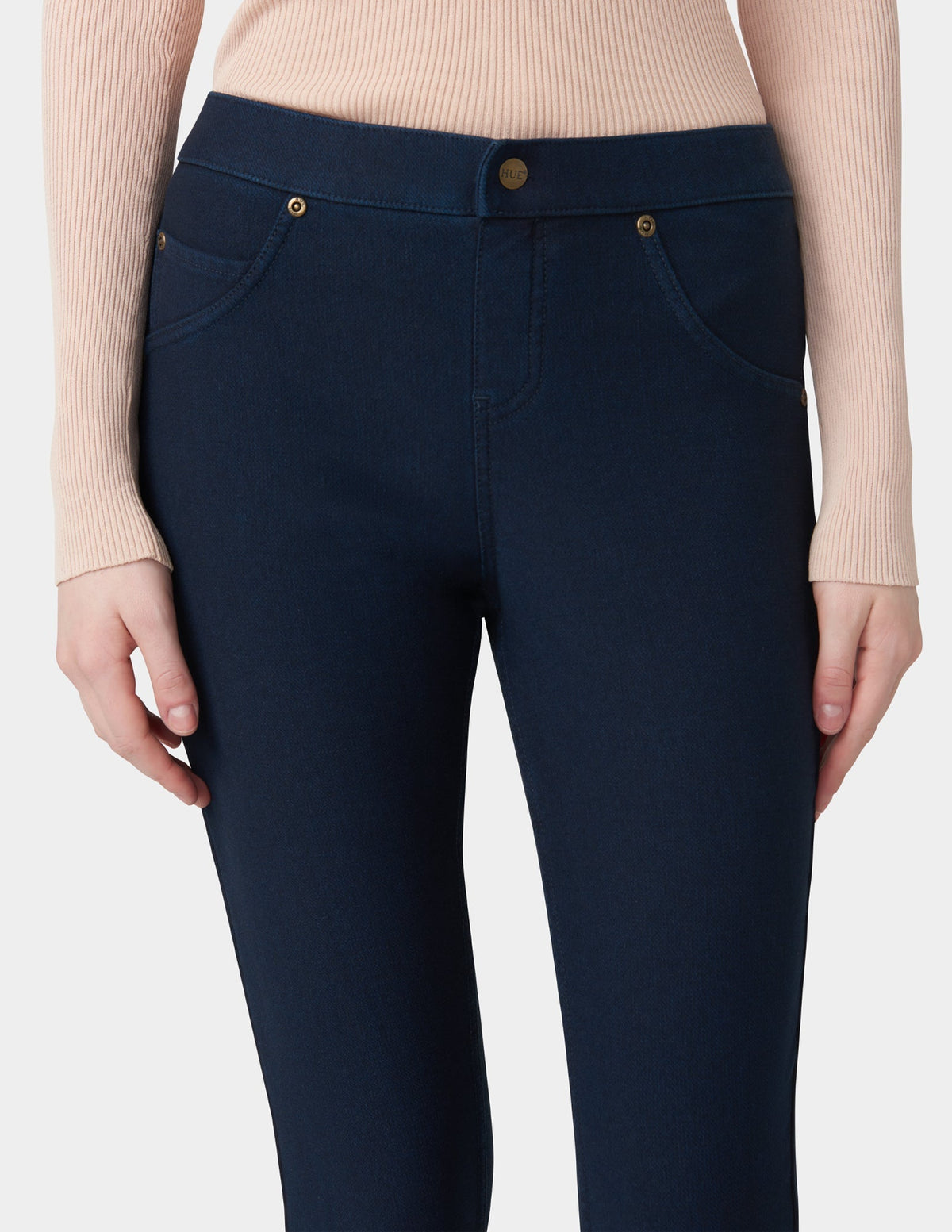 Ultra Soft Fleece Lined Denim Leggings - INK WASH | Hue