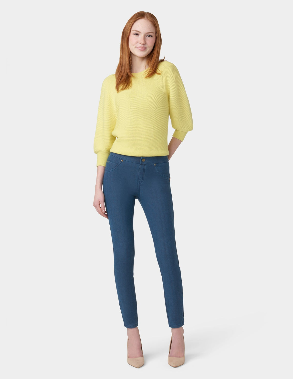 Ultra Soft Fleece Lined Denim Leggings - Medium Wash | Hue