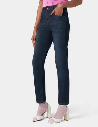 Straight Leg Jeans - Dark Rinse Wash | Hue