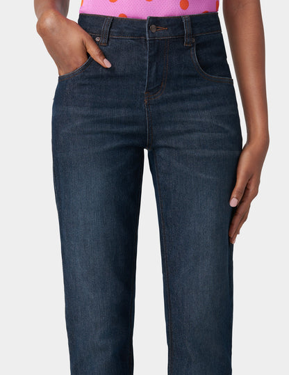 Straight Leg Jeans - Dark Rinse Wash | Hue