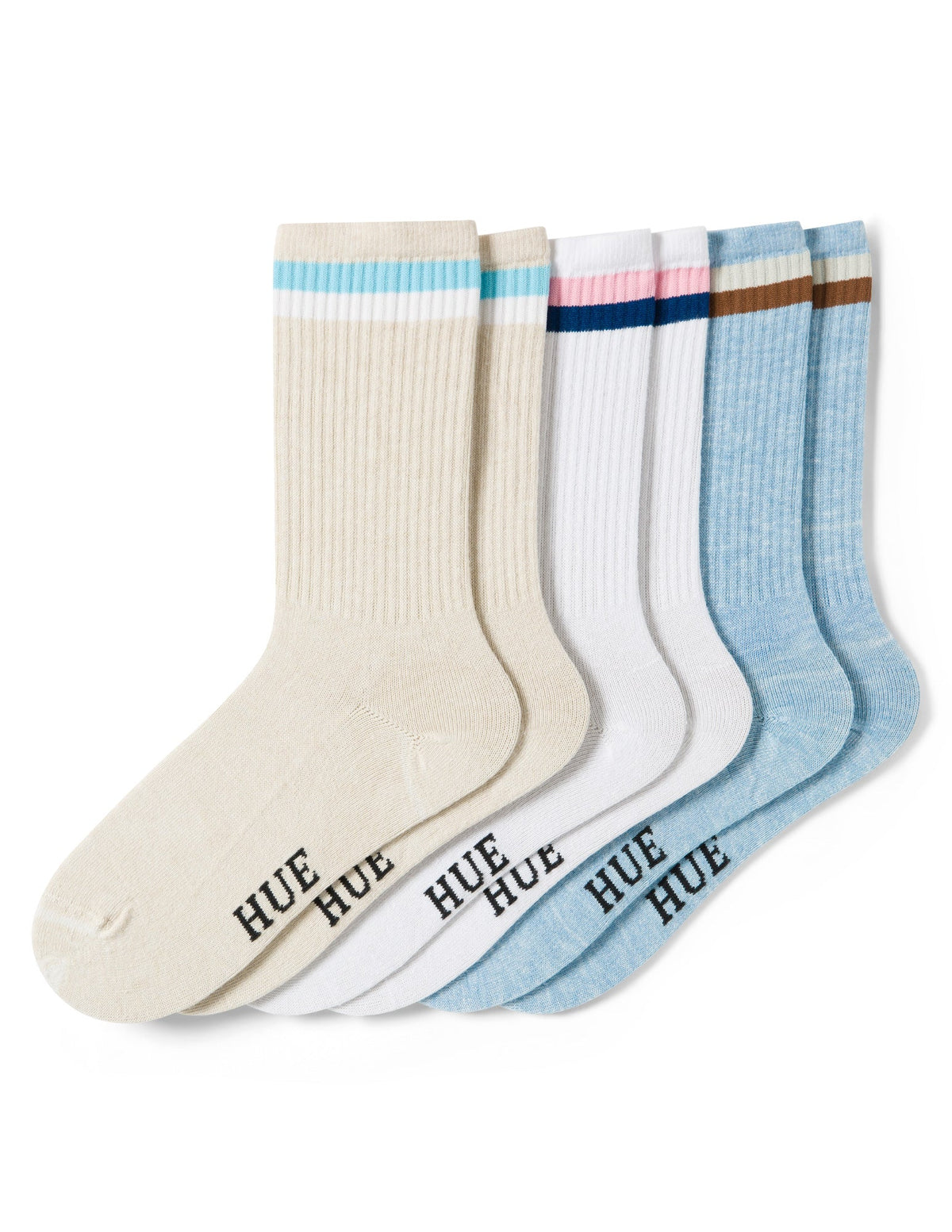 Women's Must Have Crew 3 Pair Pack - Multi Stripe | Hue