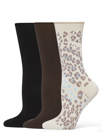 Jeans Socks Crew 3 Pair Pack - Cream Animal | Hue
