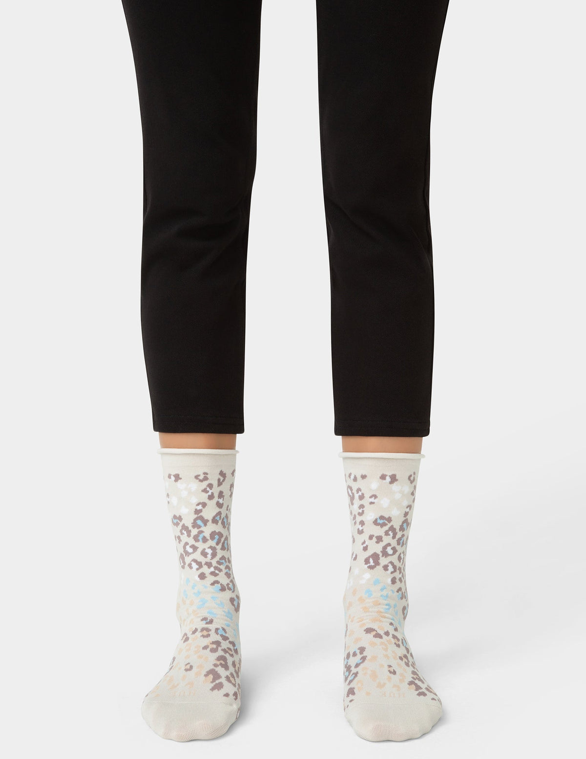 Jeans Socks Crew 3 Pair Pack - Cream Animal | Hue