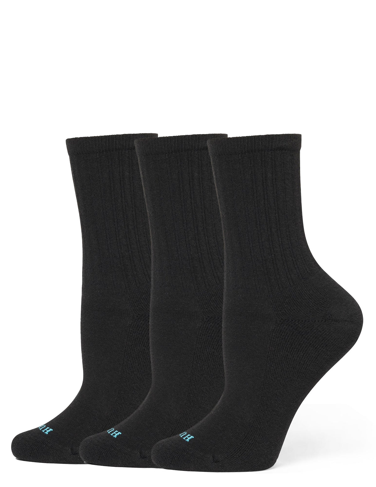 Air Cushion Sport Crew 3 Pair Pack - Black | Hue