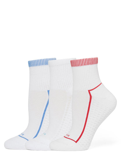 Air Cushion Mini Crew Top Socks 3 Pair Pack - Nautical | Hue