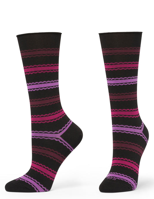 Jeans Socks - Multi Scallop Stripe | Hue