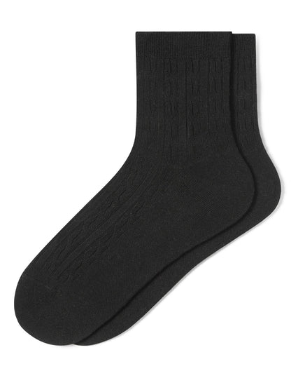 Silk Blend Cable Crew - Black | Hue