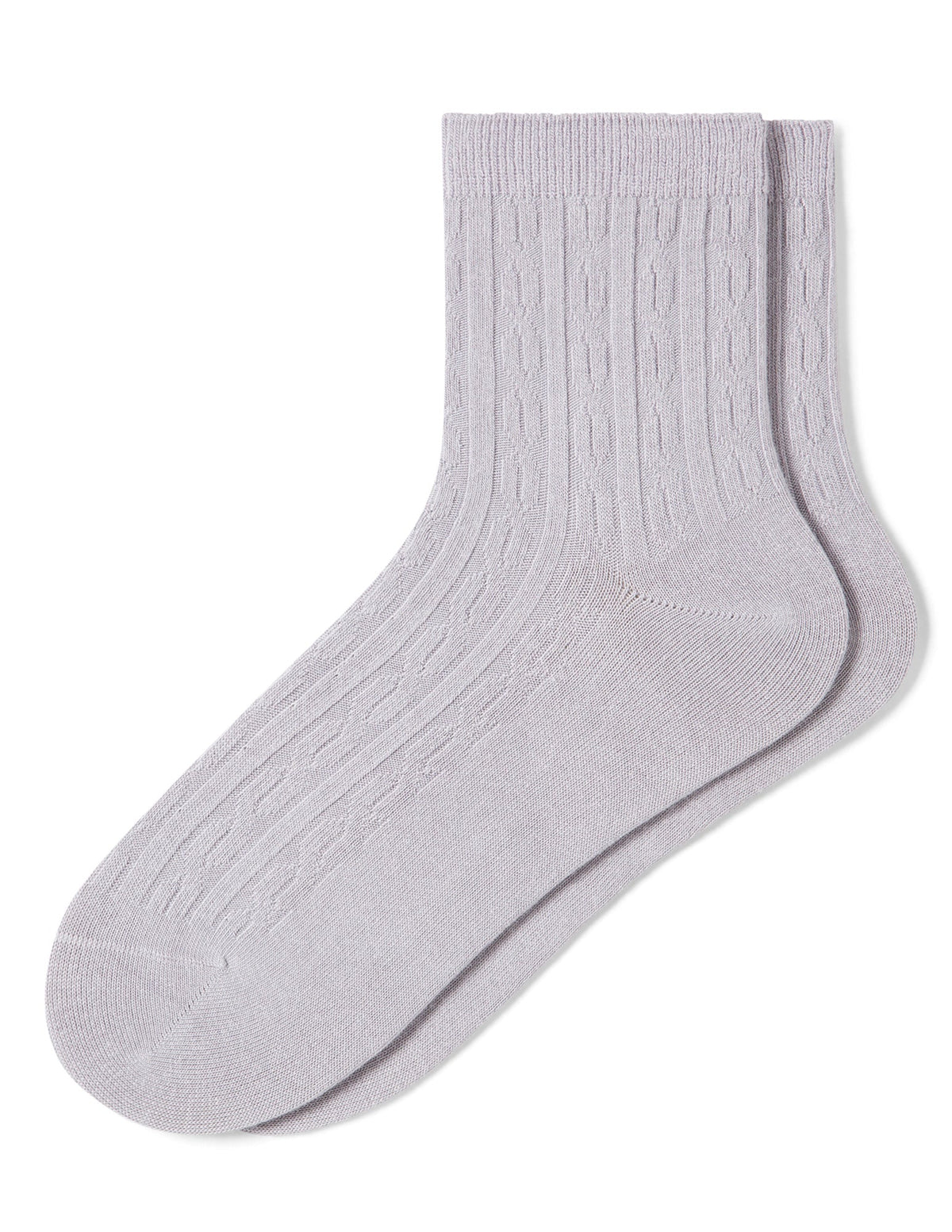 Silk Blend Cable Crew - Lavender | Hue