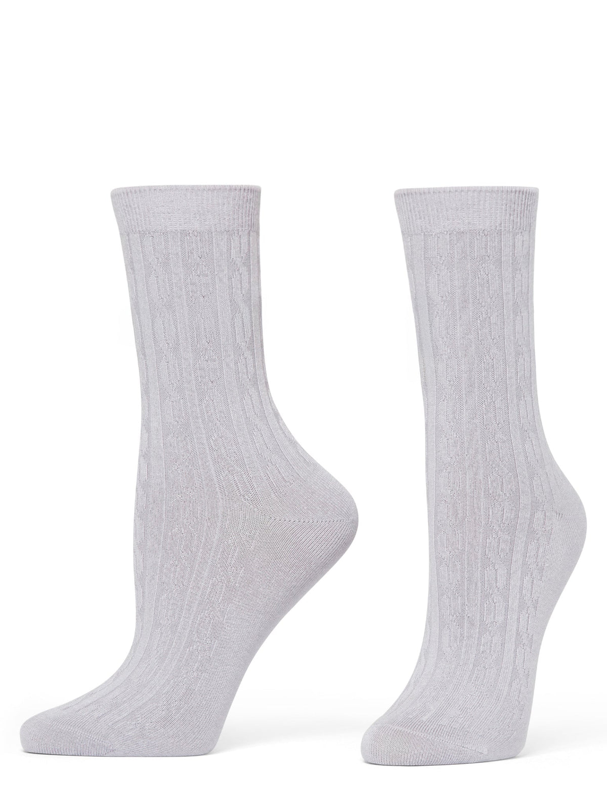 Silk Blend Cable Crew - Lavender | Hue