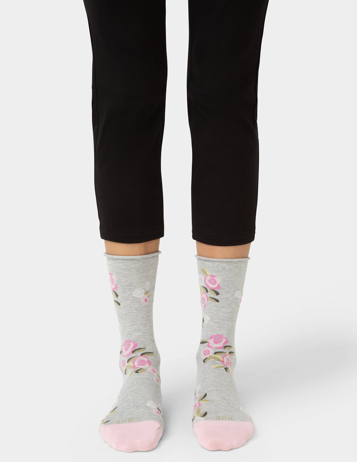 Jeans Socks Crew 3 Pair Pack - Pink Floral | Hue