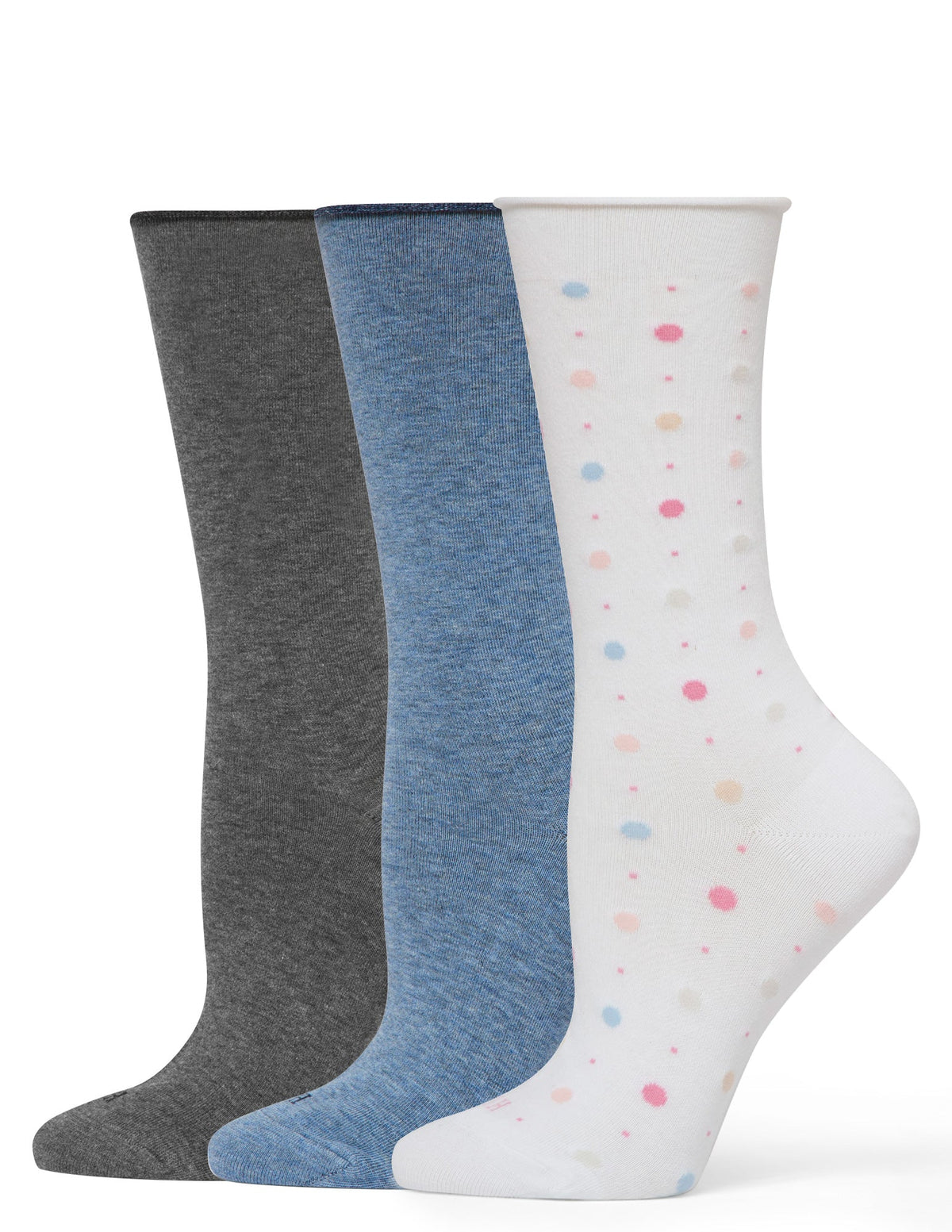 Jeans Socks Crew 3 Pair Pack - White Dot | Hue