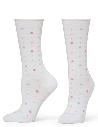 Jeans Socks Crew 3 Pair Pack - White Dot | Hue