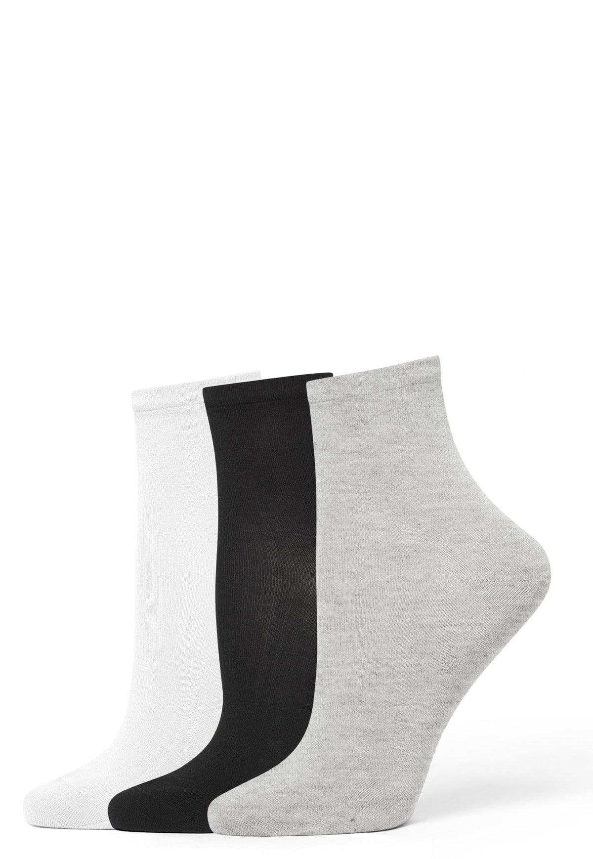 Sleek Sock 3 Pair Pack - Light Grey Heather | Hue