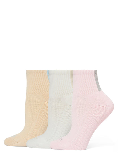 Air Cushion Mini Crew Top Socks 3 Pair Pack - Parfait Pink | Hue