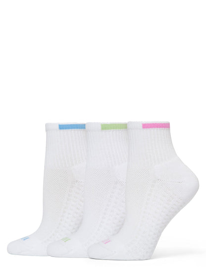Air Cushion Mini Crew Top Socks 3 Pair Pack - Tipped | Hue