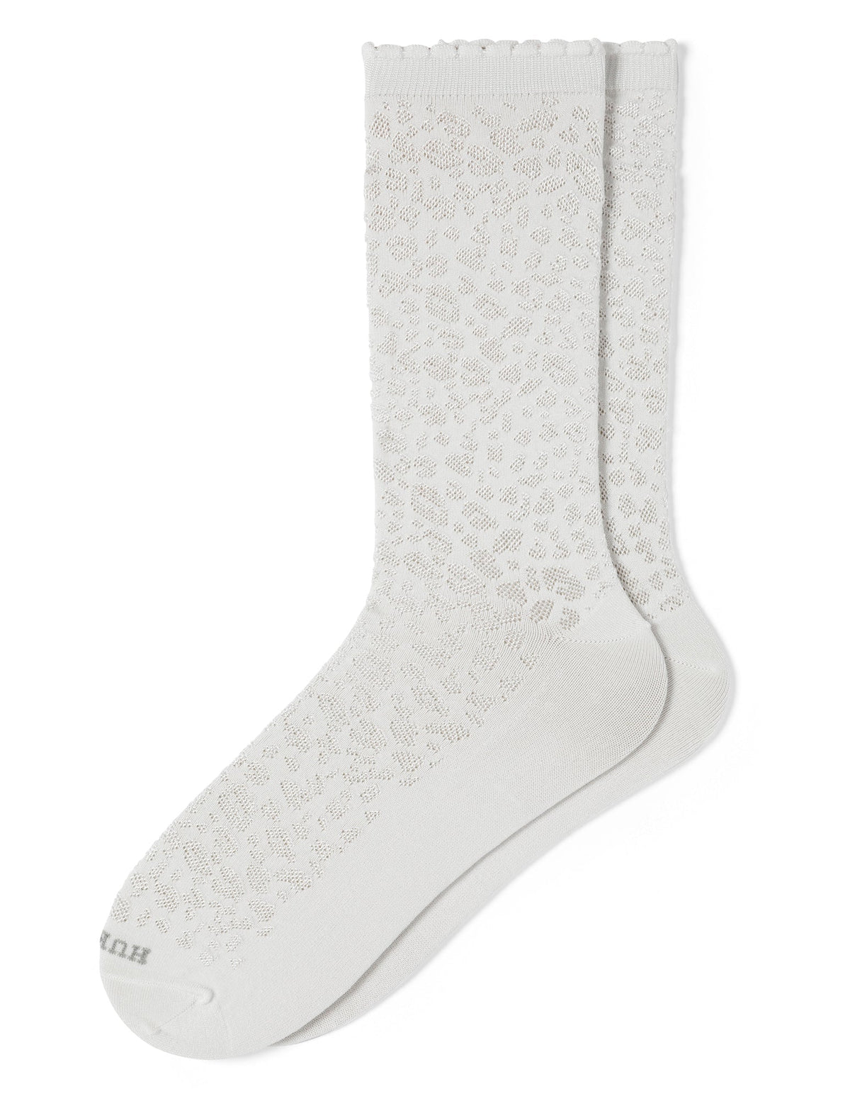 Textured Animal Crew Sock - Winter White | Hue
