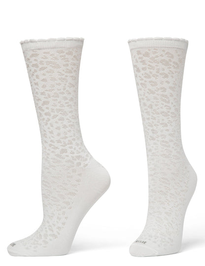 Textured Animal Crew Sock - Winter White | Hue