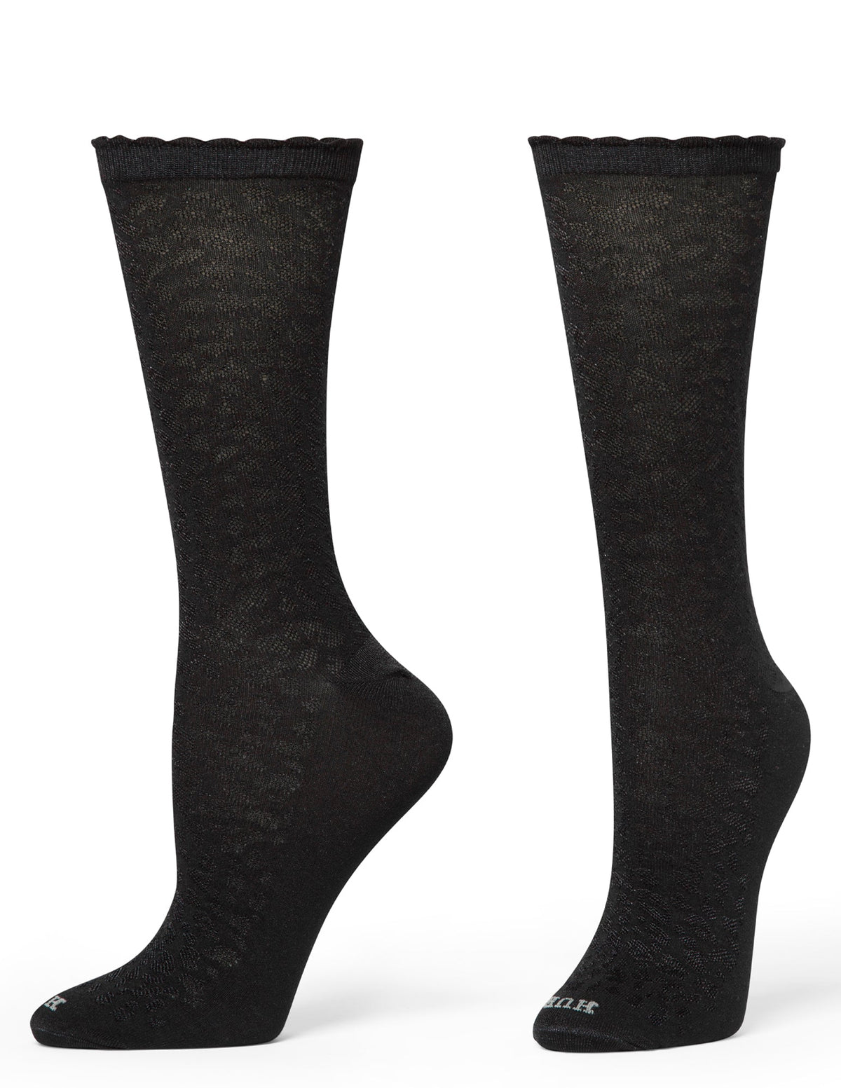 Textured Animal Crew Sock - Black | Hue