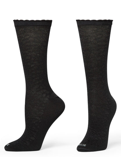 Textured Animal Crew Sock - Black | Hue